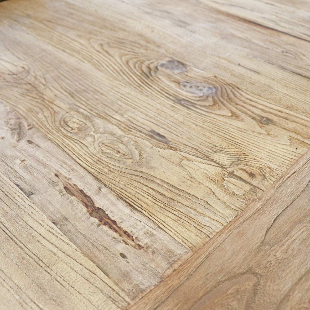 Loire Elm Dining Table 180cm - Solid Wood Farmhouse Dining Table for 6-8 People - Perfect for Kitchen, Dining Room, and Family Gatherings