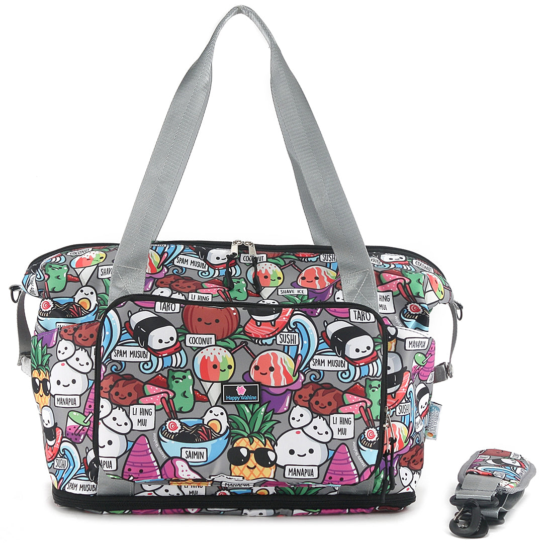 Foldable Travel Duffle Bag - Lightweight & Water-Resistant Sydney Craving Hawaii Grey Backpack for Gym, Beach, Weekend Getaways & Outdoor Adventures