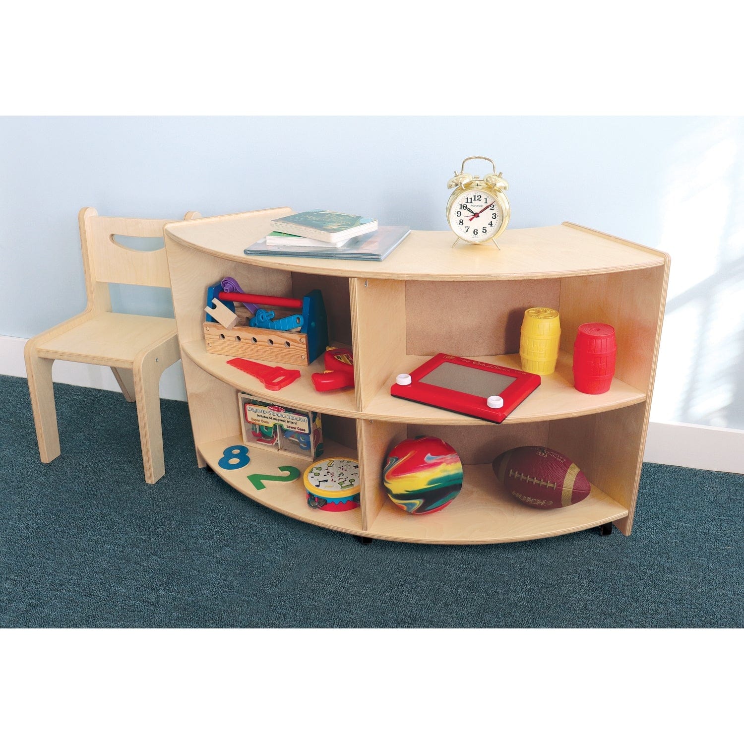 Space-Saving Mobile Storage Cabinet with Curved Design - Perfect for Home, Office, and Dorm Organization