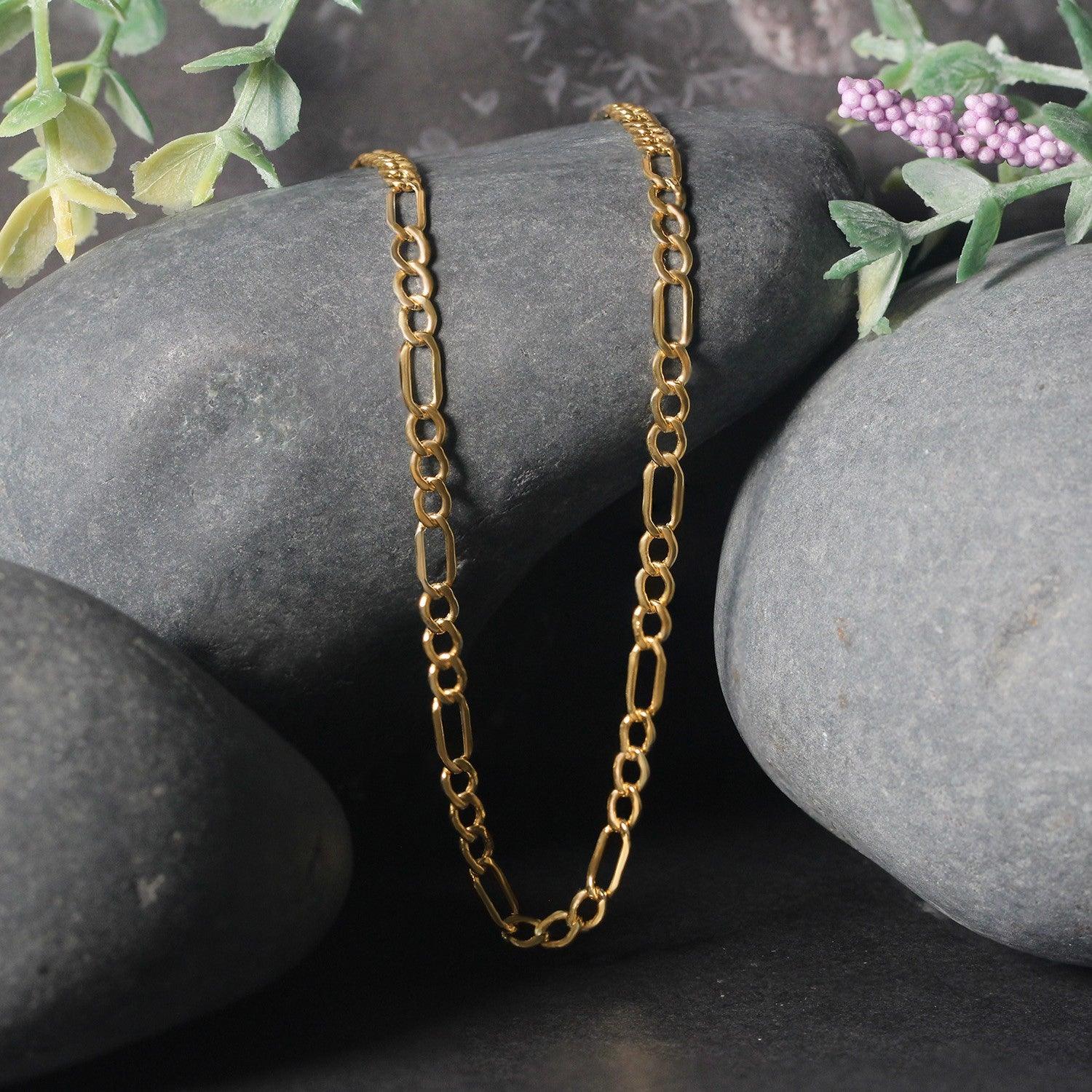 2.8mm 10k Yellow Gold Lite Figaro Chain Necklace for Men & Women - Dainty & Lightweight Jewelry for Everyday Wear, Gifts & Layering