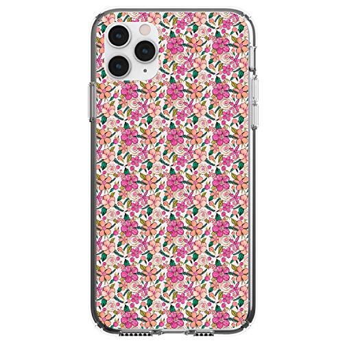 Preppy Pattern - Pink Flowers Floral On Clear Case
