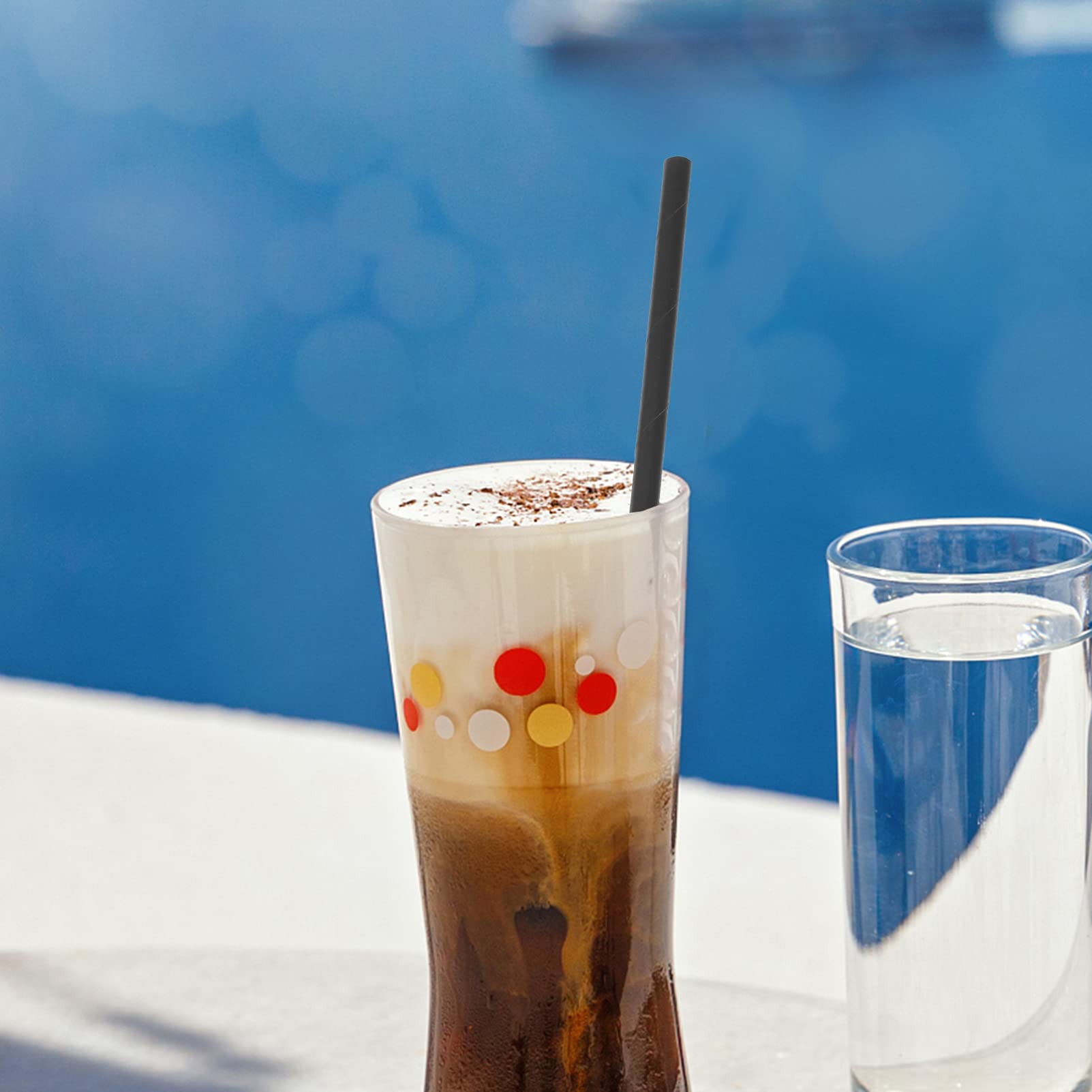Hemoton 200pcs Biodegradable Paper Straws - Eco-Friendly Disposable Drinking Straws for Cocktails, Smoothies, Iced Coffee & Beverages - Perfect for Parties, Restaurants & Home Use