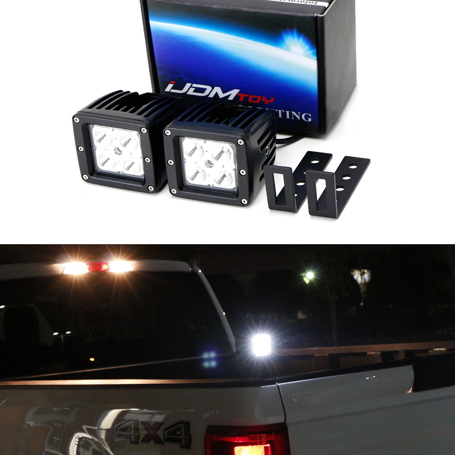 40W LED Backup Reverse Lights & Search Pod Lights for Ford F-150 (2015-2022), F-250, F-350 - Bright Off-Road Lighting for Night Driving & Emergency Situations