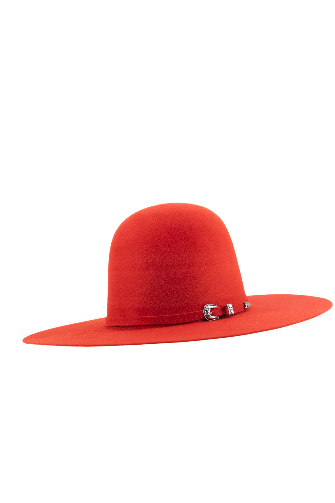 Rock'em 4X Red Open Crown Felt Cowboy Hat for Men - Western Style Rancher Hat with Wide Brim - Perfect for Rodeo, Country Music Festivals & Outdoor Adventures
