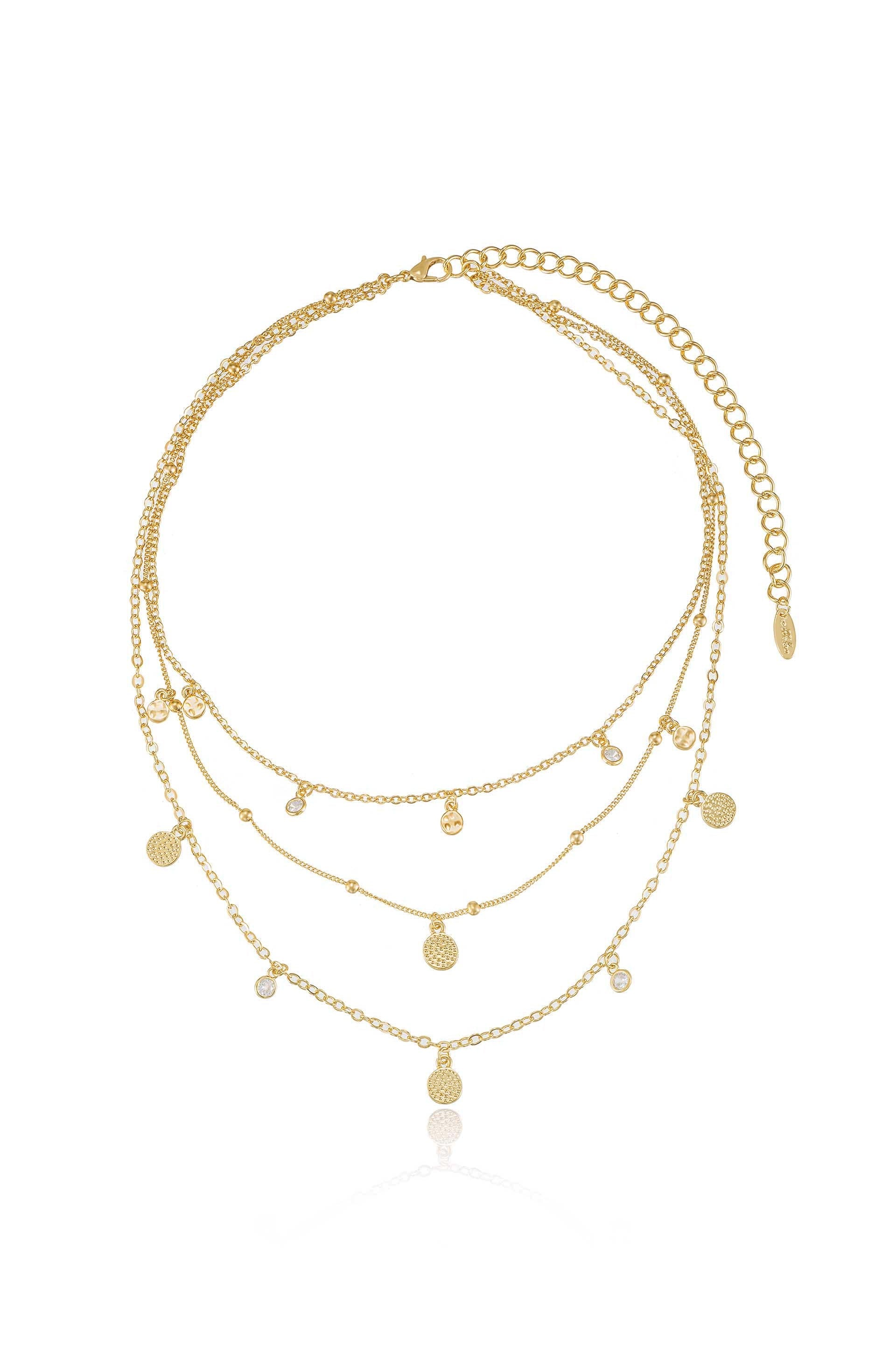 Elegant Crystal Triple Layer Necklace for Women - Perfect for Weddings, Parties & Special Occasions