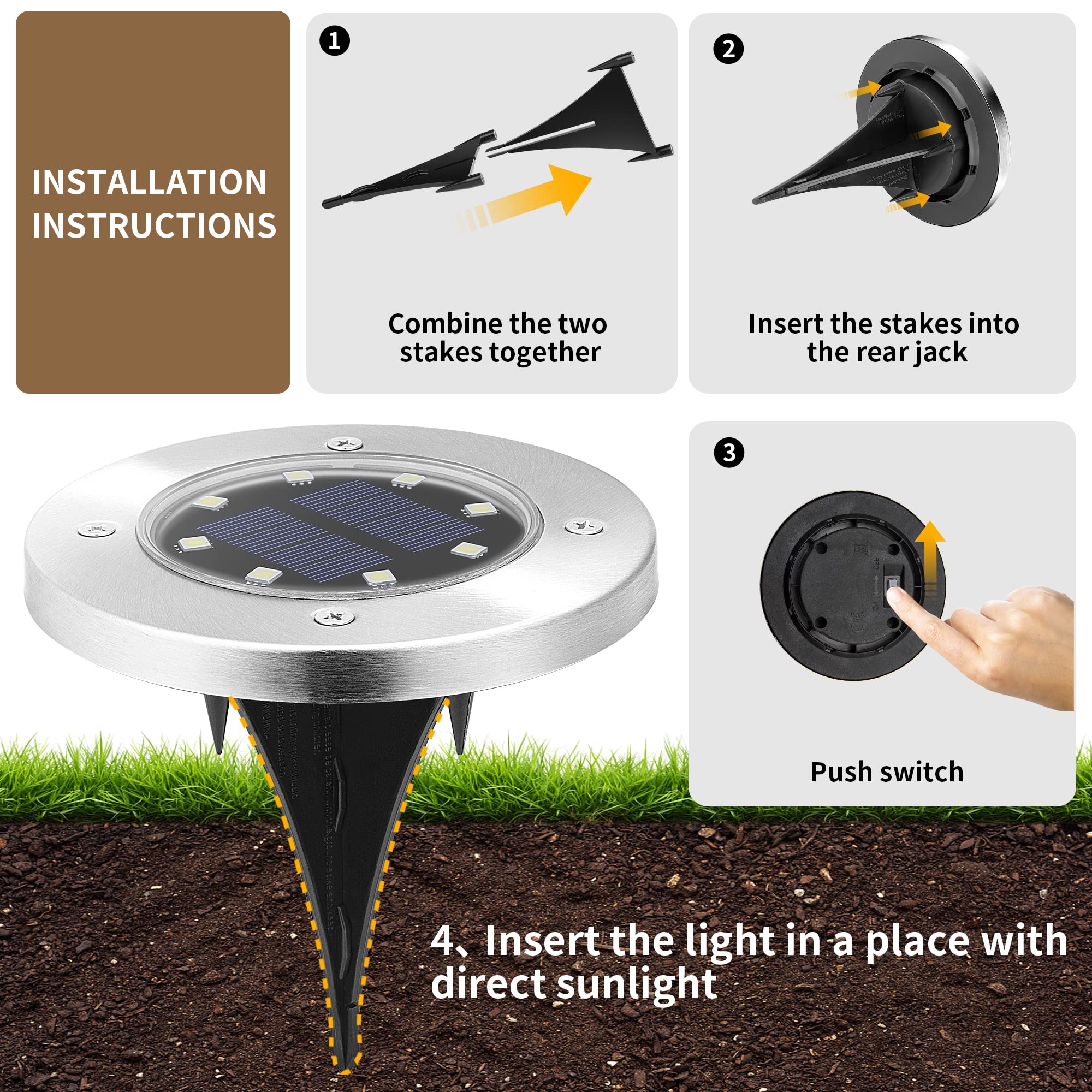 12 Pack SOLPEX Solar Powered Outdoor Lights - Waterproof Garden & Landscape Lighting for Pathway, Driveway, Patio, Backyard, Walkway (Warm White) | Perfect for Evening BBQs, Pool Parties & Holiday Decorations