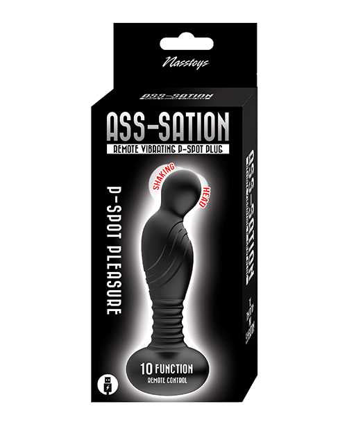 Rechargeable Silicone Prostate Massager with Remote Control - Black | Hands-Free P-Spot Stimulation for Men | Perfect for Solo Play & Couples Use