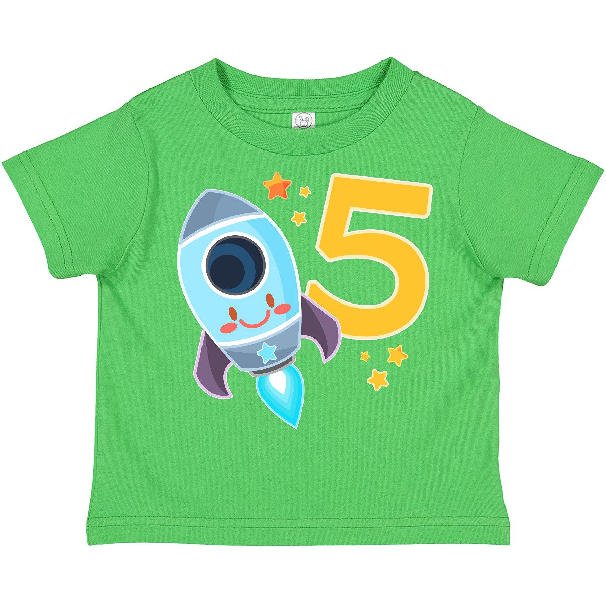 Rocket Space Ship Happy 5th Birthday Toddler T-Shirt - Cute Astronaut Themed Kids' Birthday Outfit for Boys & Girls | Perfect for Birthday Parties, Space-Themed Events & Everyday Play