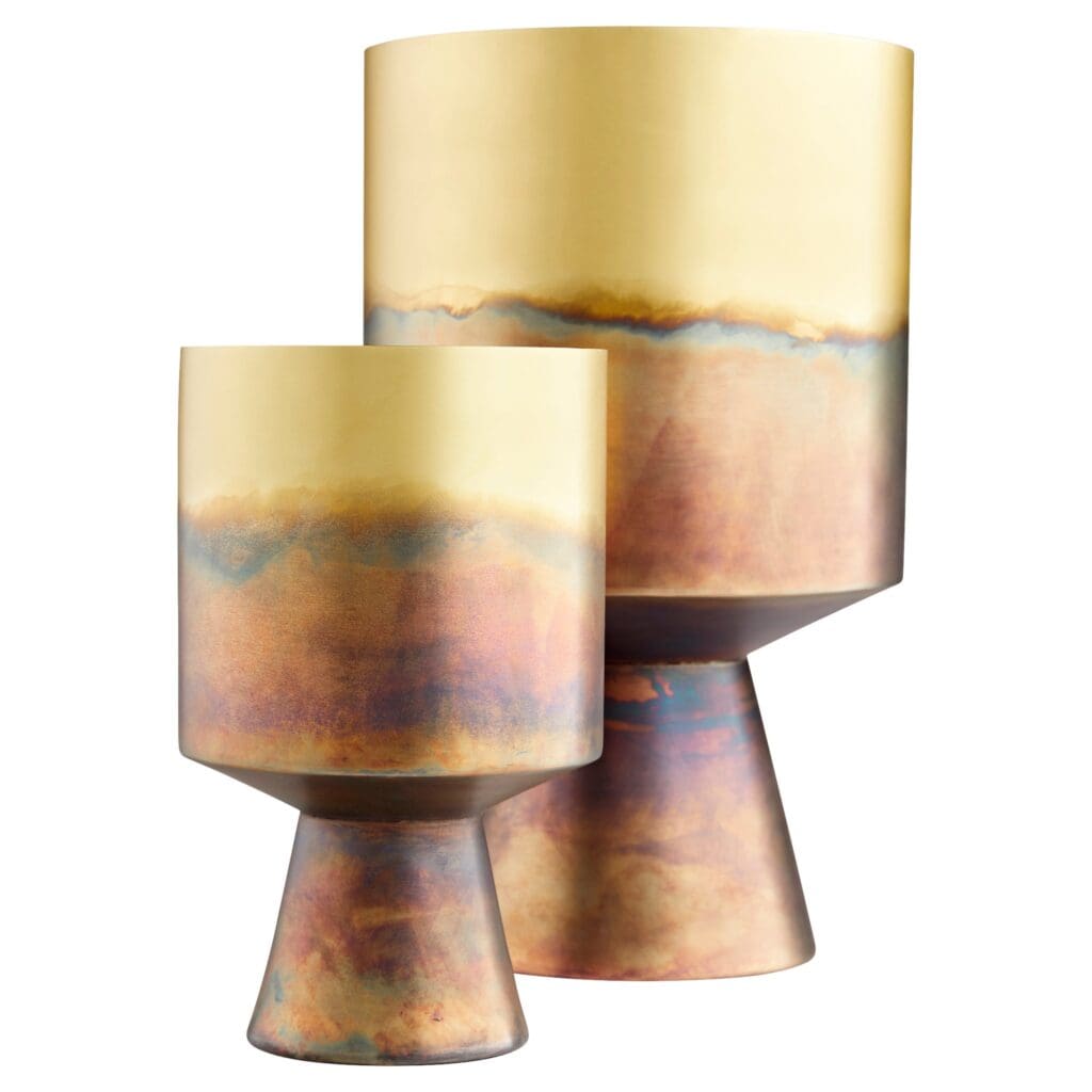 Cyan Design 11162 Rhizome #1 Gold Planter - Modern Flower Pot for Home & Office Decor, Indoor Plants, Succulents, and Herbs