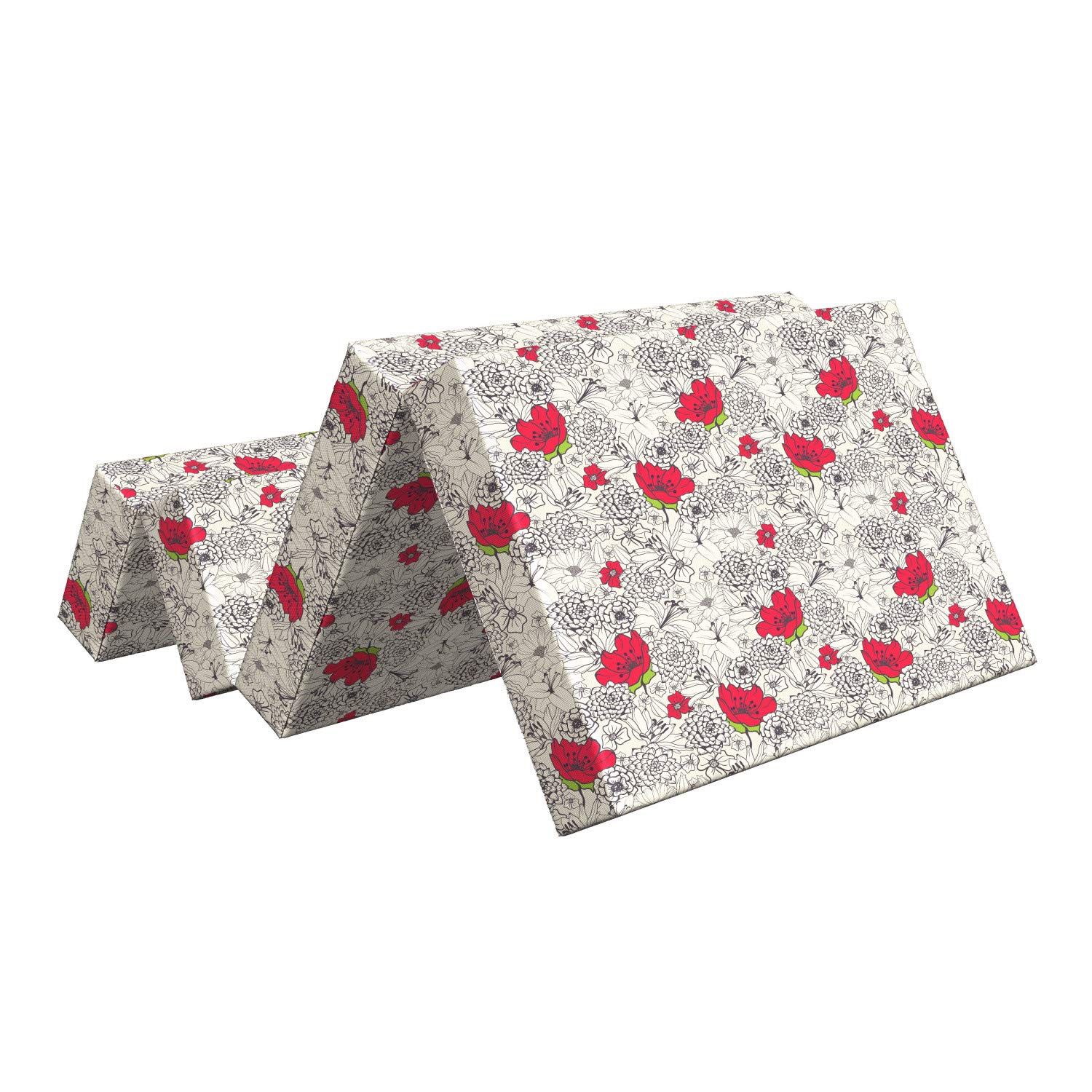 Ambesonne Foldable Mattress - Garden Blossoming Spring Botany Design, 74.8