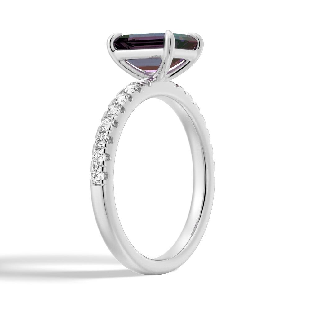 2 CT. Four Prong Emerald Cut Alexandrite Engagement Ring - Vintage Style Wedding Band for Women, Perfect for Proposals, Anniversaries & Special Occasions