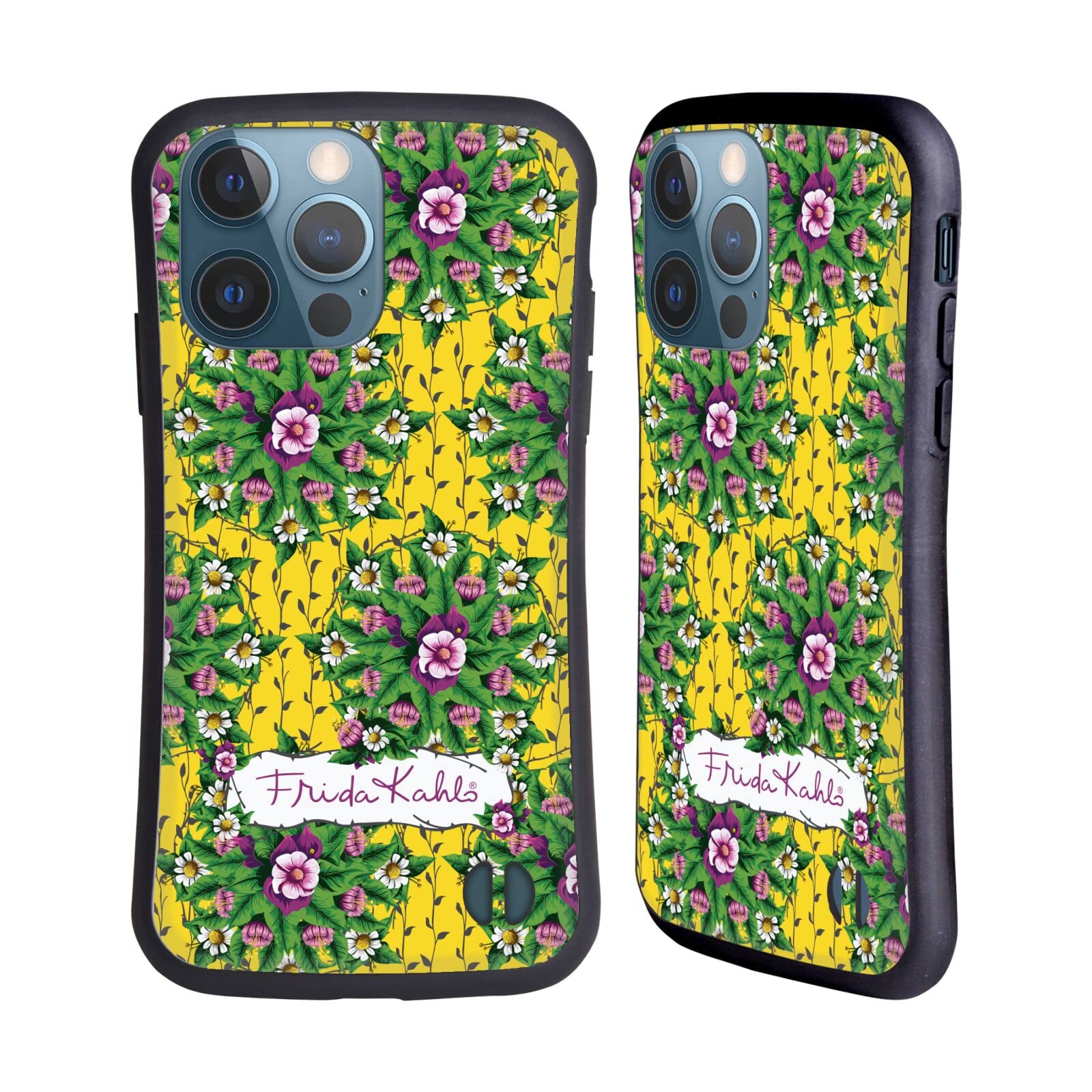 Officially Licensed Frida Kahlo Mandala Purple Floral Hybrid Phone Case for Apple iPhone 13 Pro - Stylish Protective Cover for Everyday Use, Travel & Gift Giving