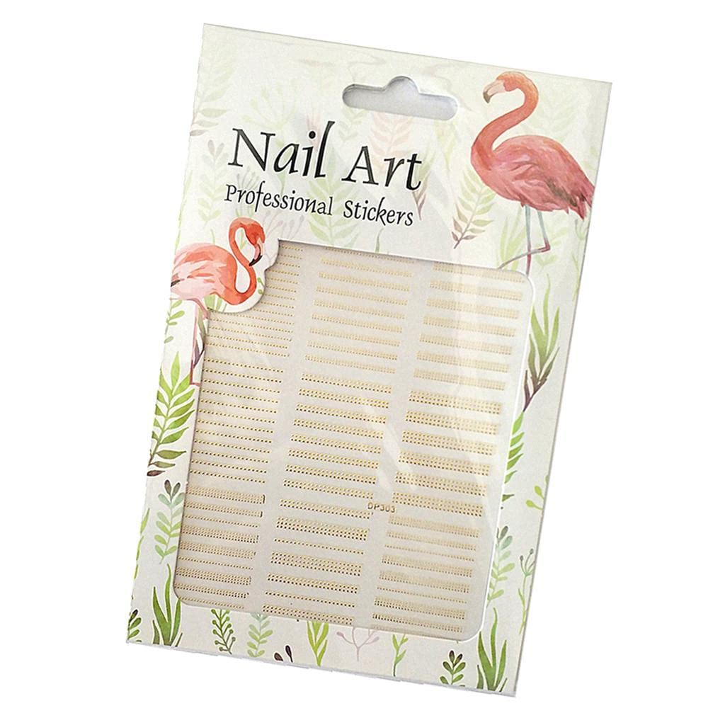 3D Golden Metallic Nail Art Stickers - Self-Adhesive Nail Decals for DIY Manicure, Salon Nail Tips Decorations - Perfect for Parties, Weddings, and Special Occasions