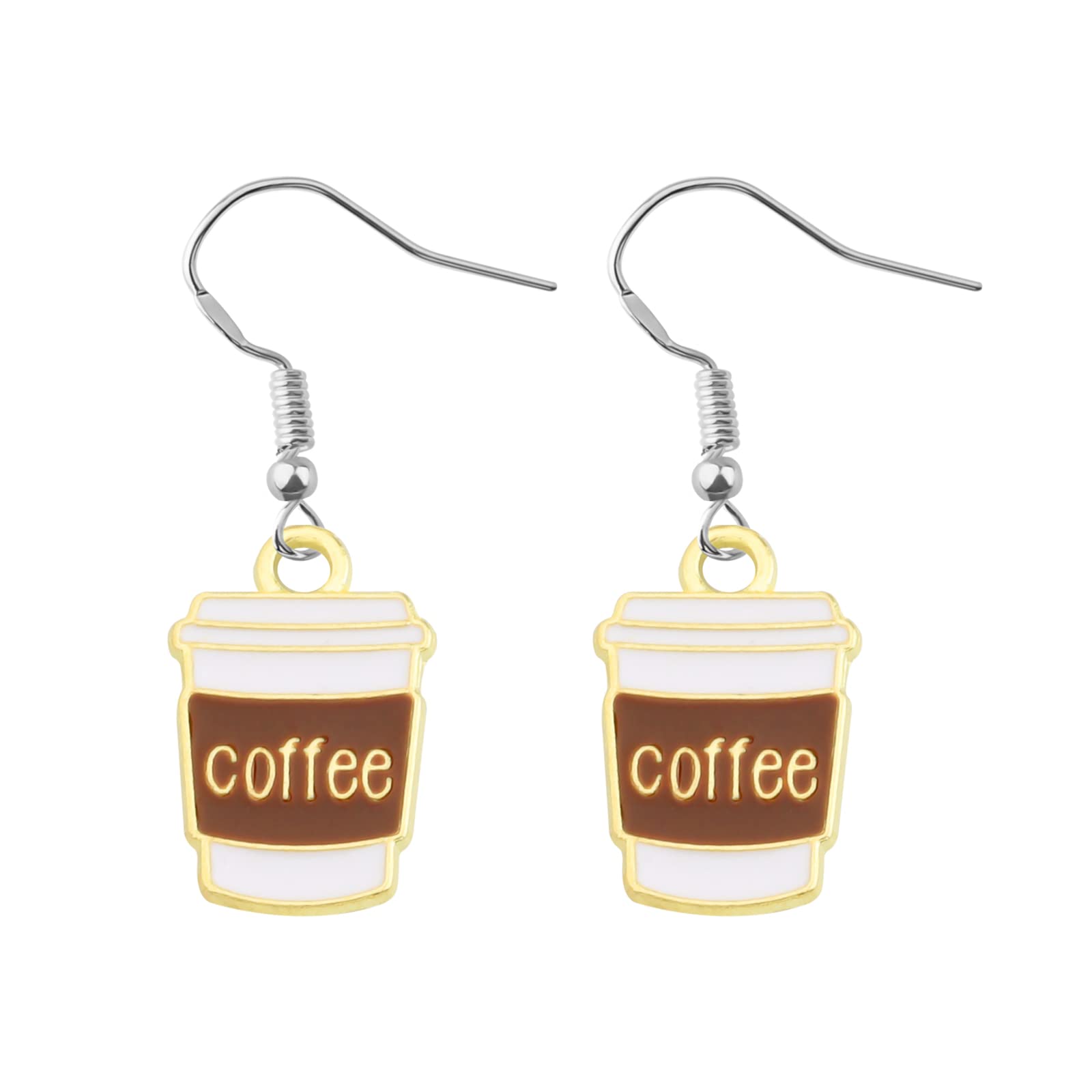 BNQL Dangle Coffee Cup Earrings for Women - Unique Coffee Lover Gifts - Handmade Jewelry for Baristas & Coffee Enthusiasts - Perfect for Birthdays, Christmas & Everyday Wear