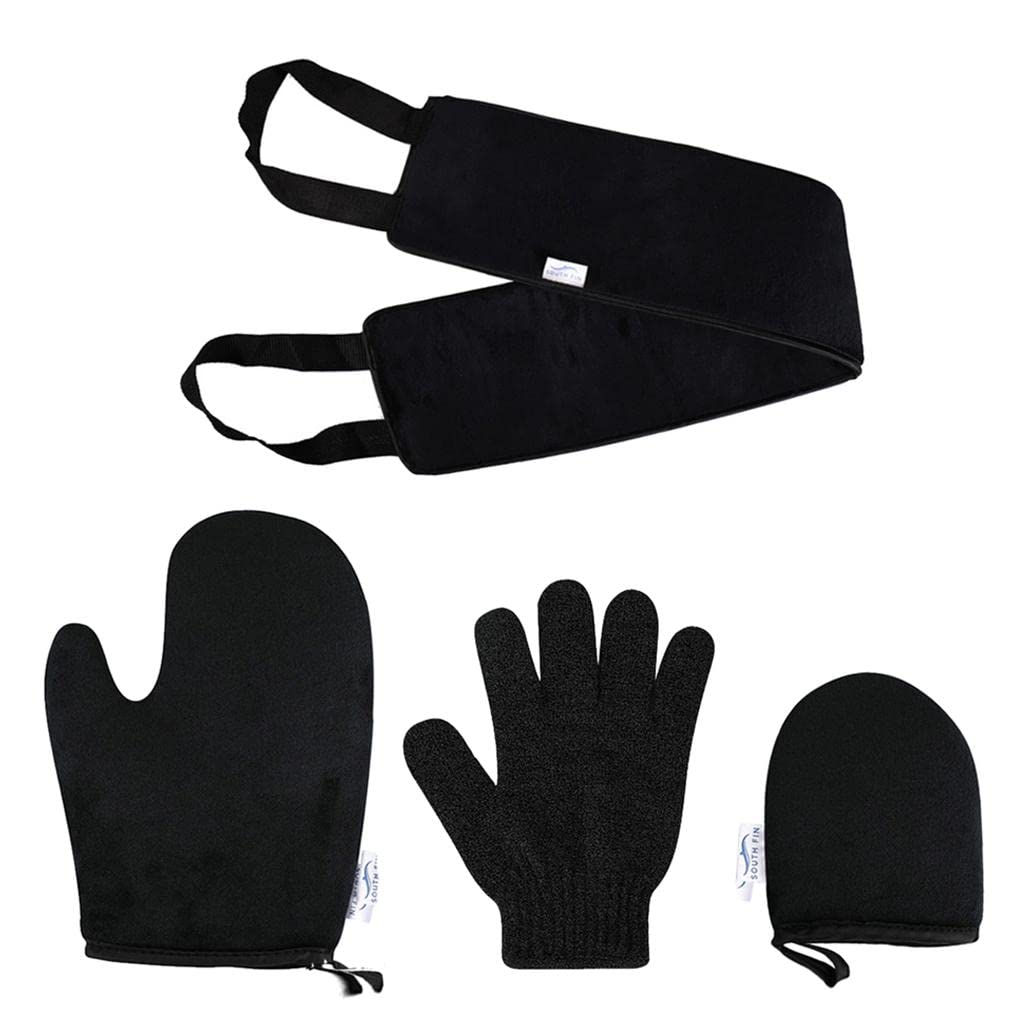 Premium Self Tanning Mitts Set for Fake Tan Application - 2 Pack, Black - Achieve Streak-Free, Even Glow for Face & Body | Perfect for Salon, Home Use & Travel