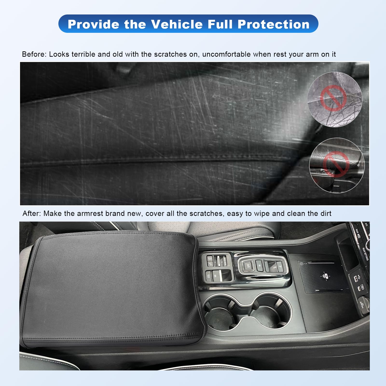 2023-2026 Honda Pilot Center Console Cover | Custom Fit for 2023-2025 Pilot, 2024-2025 Ridgeline & 2024-2026 Passport | Premium Armrest Cushion Pad | Comfort Upgrade for Long Drives & Daily Commutes