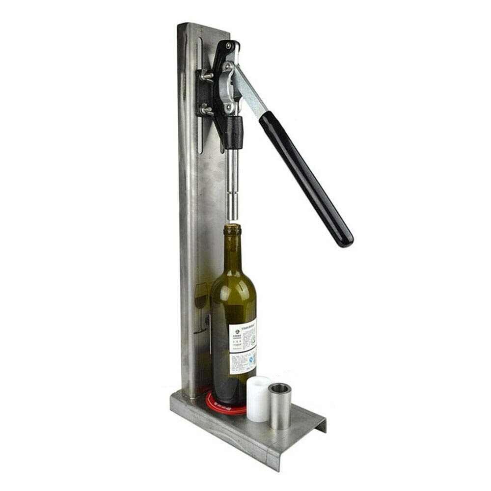 Premium Manual Wine Bottle Corker - Stainless Steel Cork Press Machine with 2 POM Heads for Home Brewing & Winemaking | US Stock | Perfect for DIY Wine Bottling, Home Brew Kits & Small Batch Production