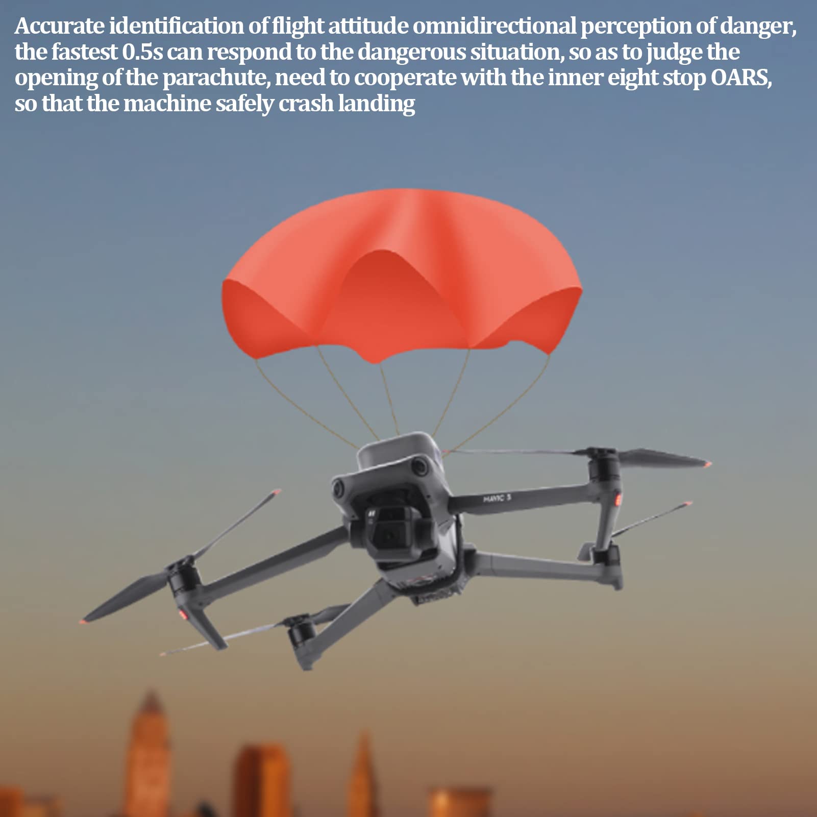 ABS Dual Sensor Data Fusion Safety Parachute for Drones - Waterproof Drone Accessory for Safe Landing - Perfect for Aerial Photography, Toy Models & Outdoor Adventures