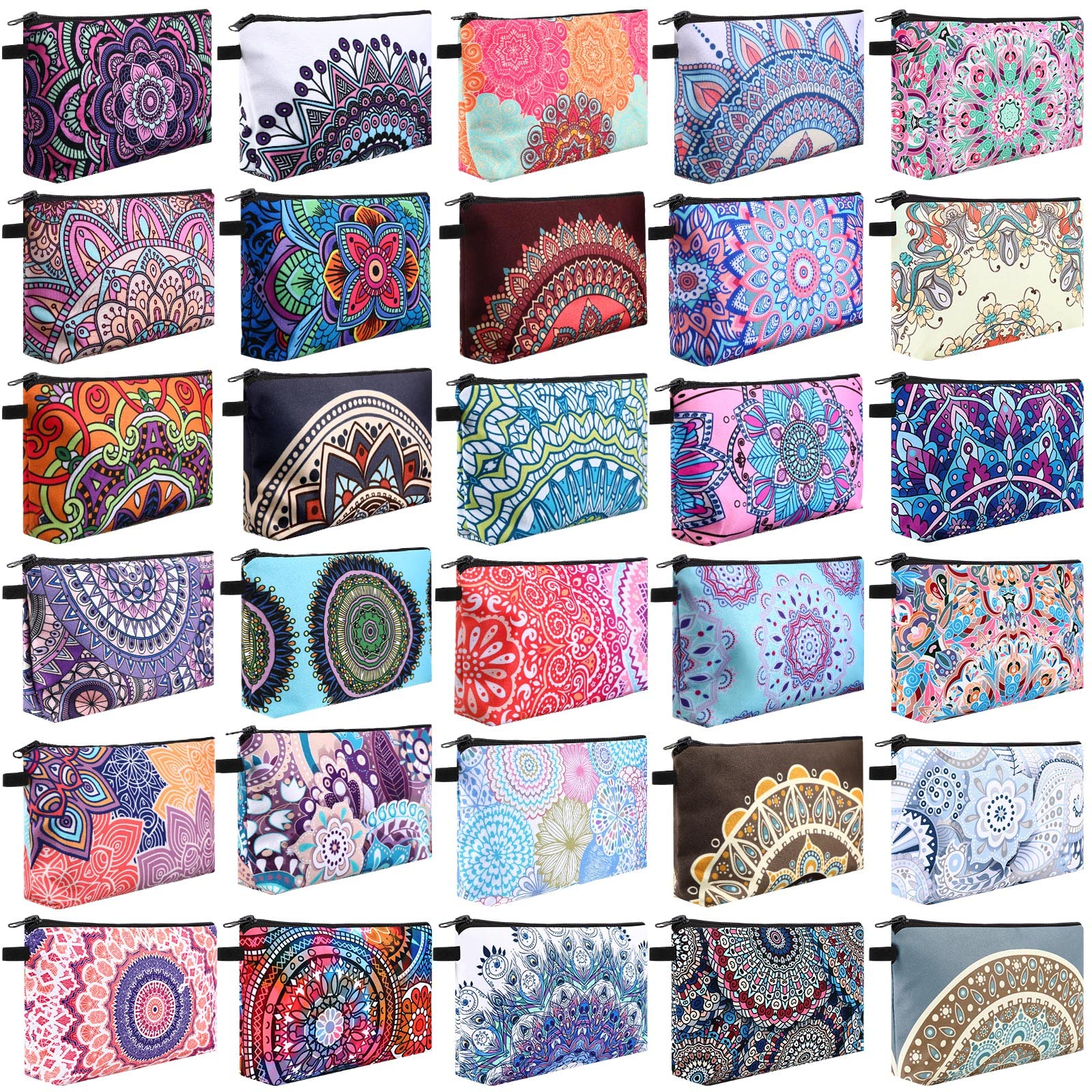30 Pcs Bulk Makeup Bags - Waterproof Cosmetic Pouches with Zipper for Women, Travel Toiletry Organizer | Perfect for Graduation, Teacher Appreciation, Birthday, Thanksgiving & Christmas Gifts | Great for Daily Use, Travel, Gym & Spa Days