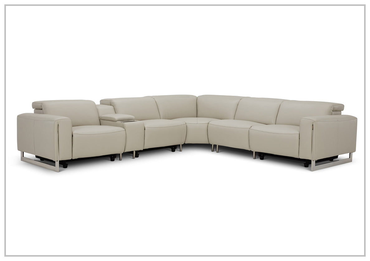 Gio Italia Picasso 6-Piece Motion Recliner Sectional Sofa Set with Power Recline & Cup Holders - Modern L-Shaped Living Room Furniture for Home Theater & Family Gatherings