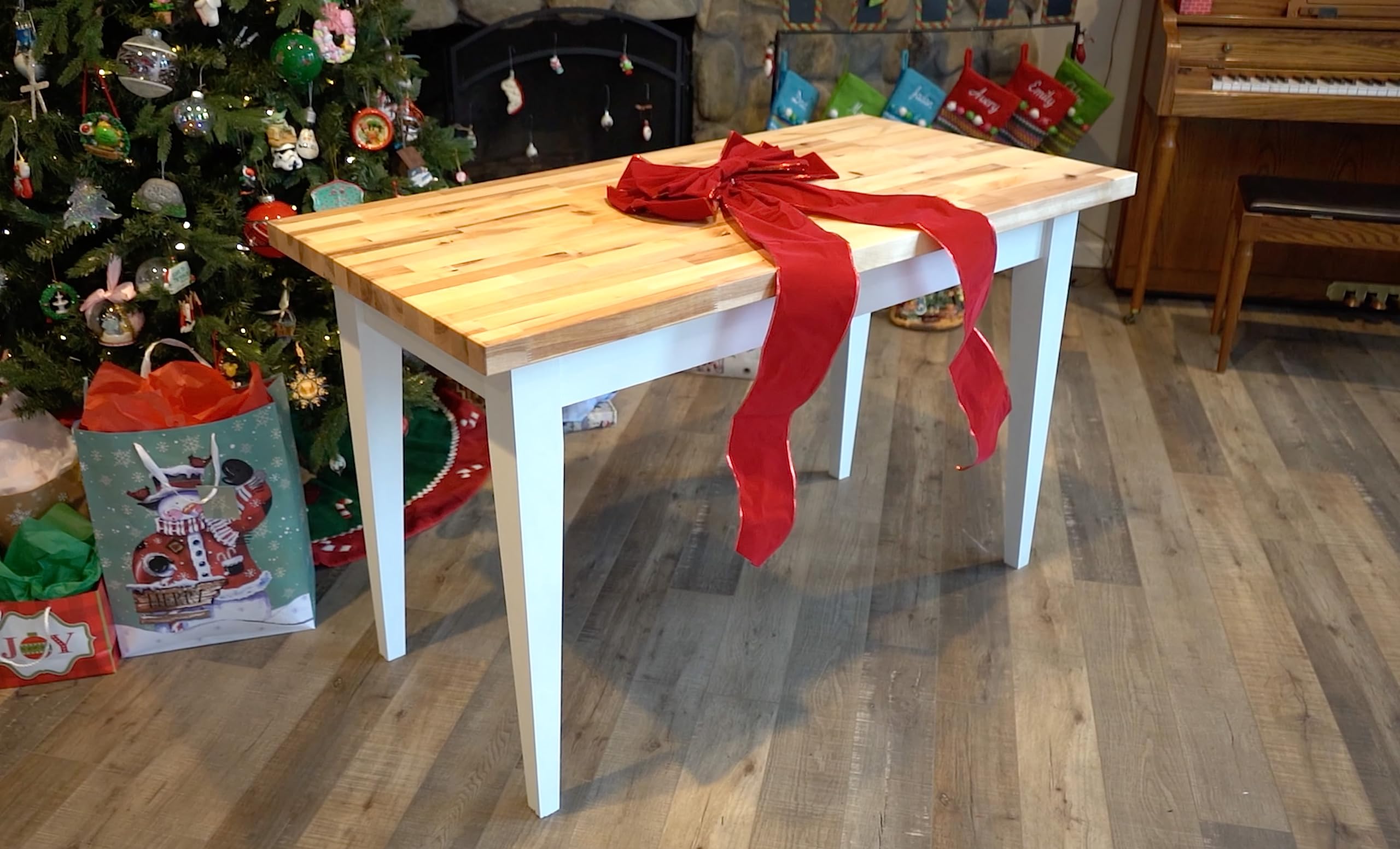 Osborne Tapered Two-Sided Dining Table Legs - Set of 4 Unfinished Soft Maple Wood Legs for DIY Dining Tables, Desks & Furniture Projects - Sanded & Ready to Finish - Perfect for Farmhouse, Rustic or Modern Home Decor
