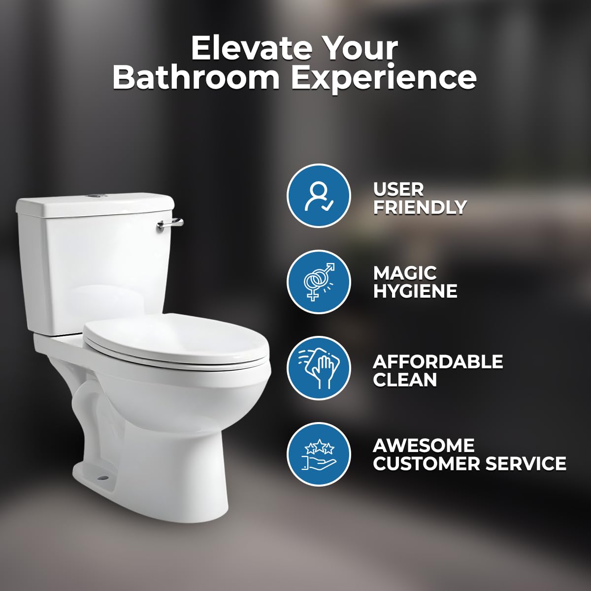 GenieBidet Elongated Toilet Seat with Built-In Toddler Seat - Slow Close Lid, Non-Skid Bumpers, Easy Detach for Potty Training - Bright White - Perfect for Family Bathrooms & Child Potty Training