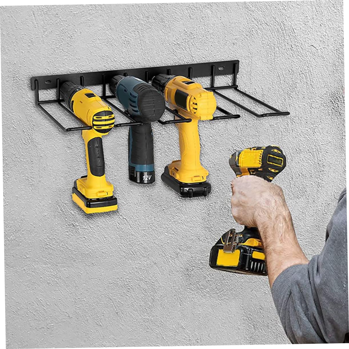 DOITOOL Electric Drill Storage Rack - Power Tool Organizer for Workshop & Garage