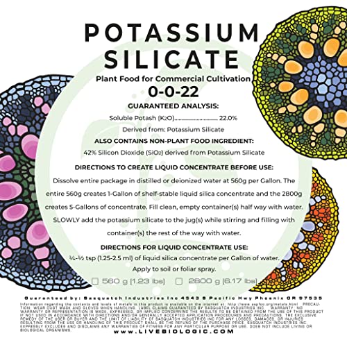 Premium Potassium Silicate (560g) - High Purity Liquid Fertilizer for Hydroponics, Soil Amendment & Plant Growth Booster - Ideal for Indoor Gardening, Greenhouses & Organic Farming