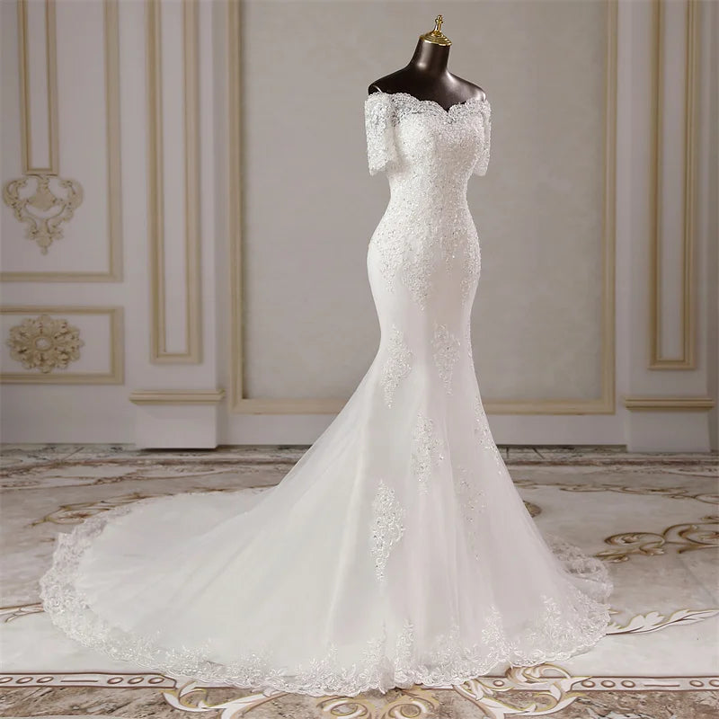 Elegant Sweetheart Neckline Mermaid Wedding Dress - A-Line Bridal Gown for Bride, Perfect for Beach, Church & Formal Weddings