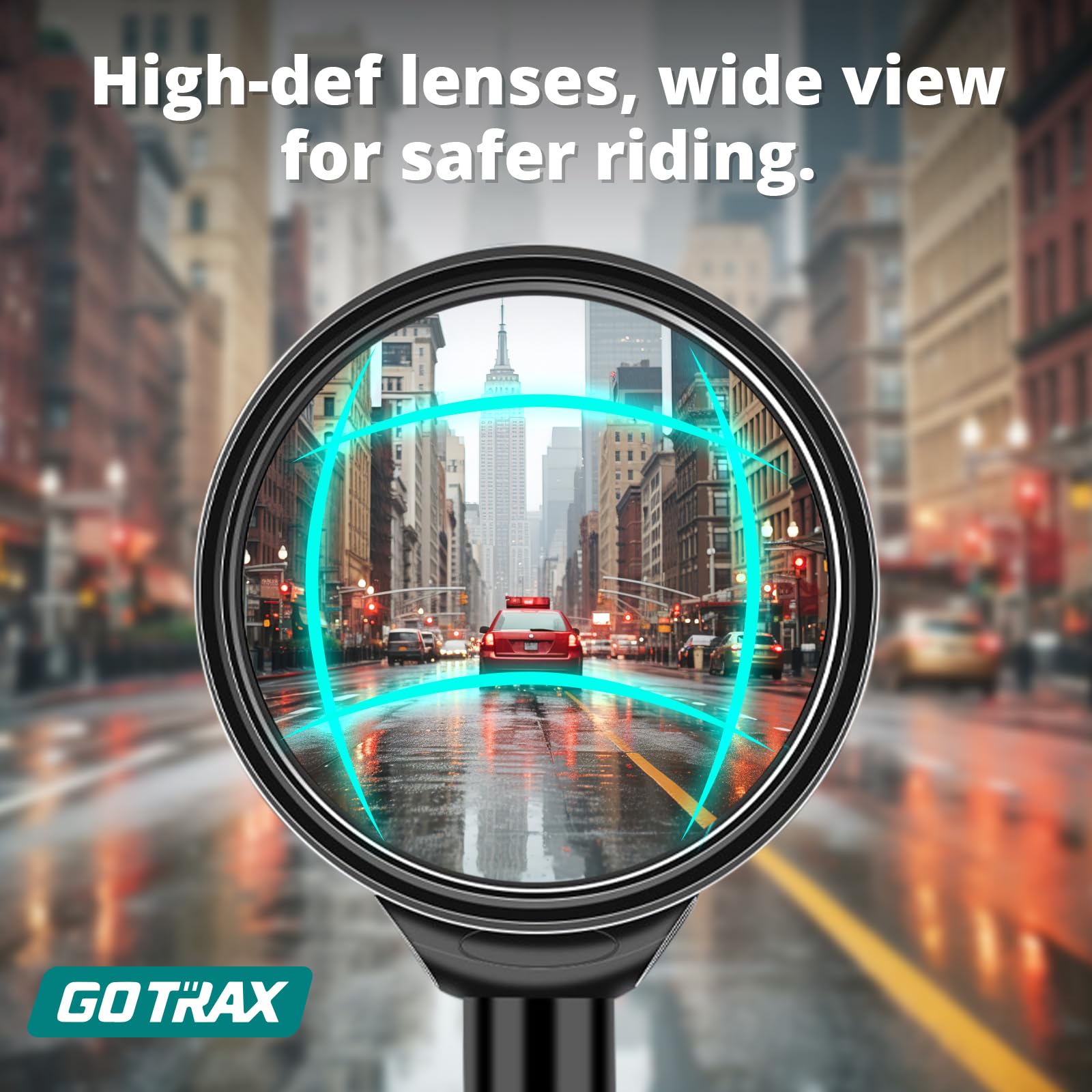 Gotrax Bike Mirror - 2 Pack 360° Adjustable Bicycle Rear View Mirrors, HD Wide Angle & Scratch Resistant for Mountain/Road Bikes & E-Scooters - Enhanced Cycling Safety for Commuting & Outdoor Adventures