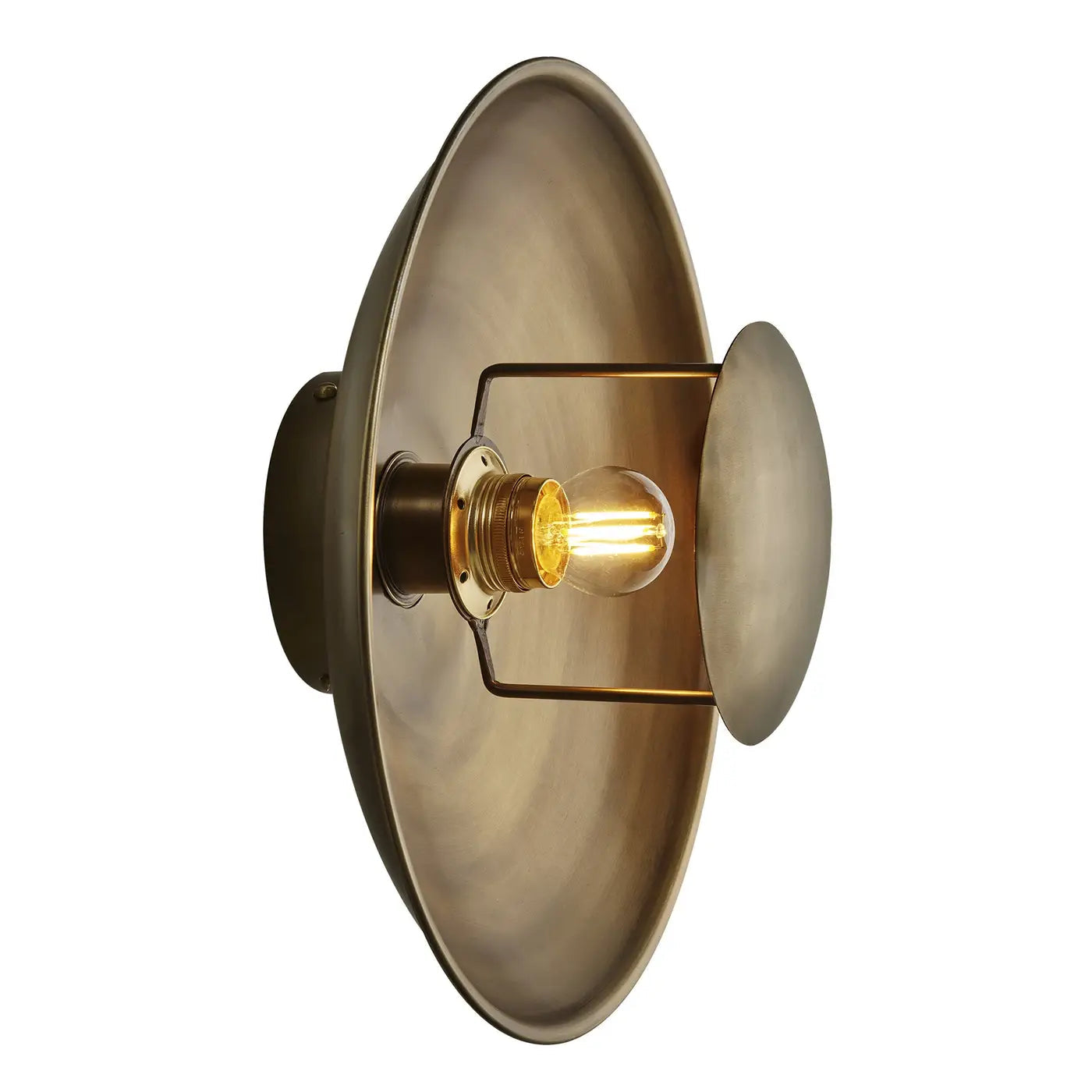 Boston Round Metal Diffuser Wall Light - Vintage Industrial Style with Multiple Finishes - Perfect for Living Room, Bedroom & Hallway Lighting
