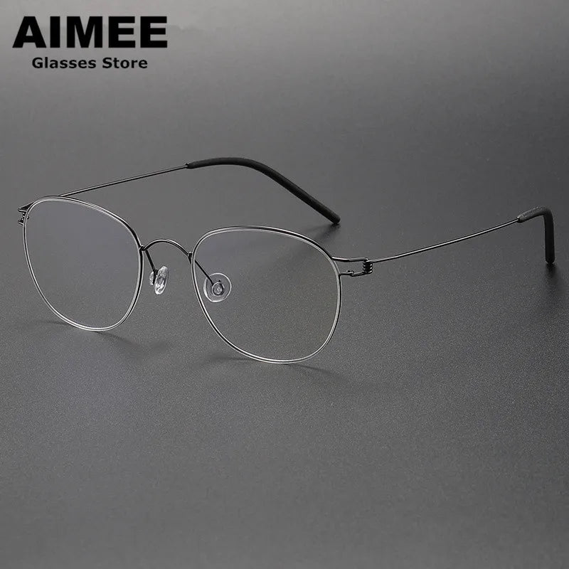 Stylish Unisex Full Rim Oval Round Screwless Titanium Eyeglasses Frame 2051 - Lightweight & Durable for Work, Reading & Daily Wear