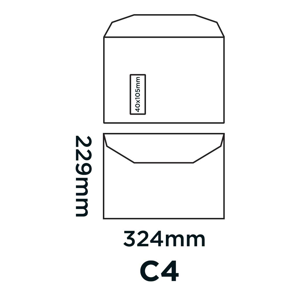 Purely Everyday C4 229 x 324 mm 100 gsm Gummed Mailer Window Envelopes (2710) Manilla - Pack of 250 | Business & Office Mailing Solution for Invoices, Letters & Documents