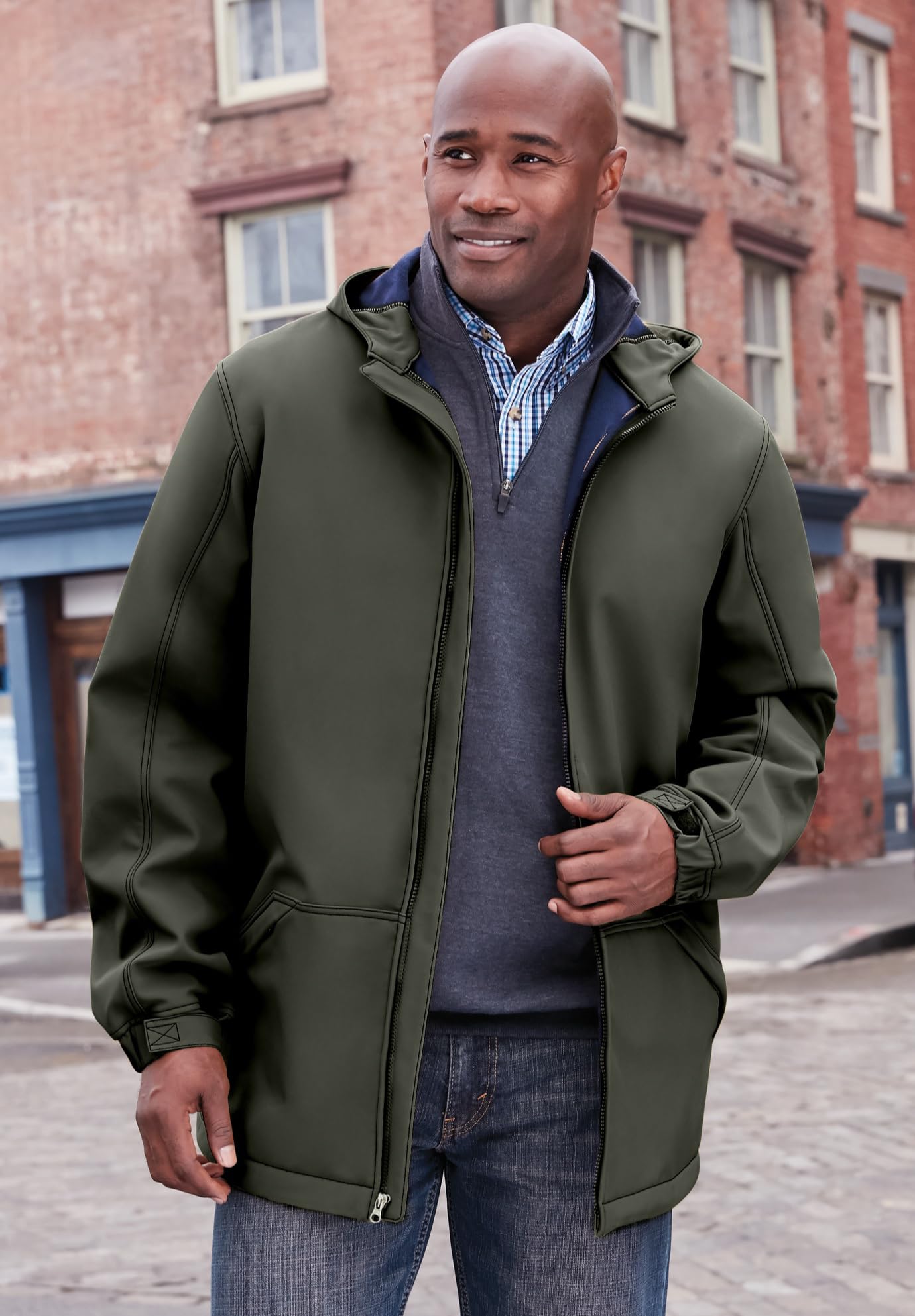 KingSize Men's Big & Tall Fleece-Lined Waterproof Raincoat - Warm Winter Jacket for Outdoor Work & Hiking