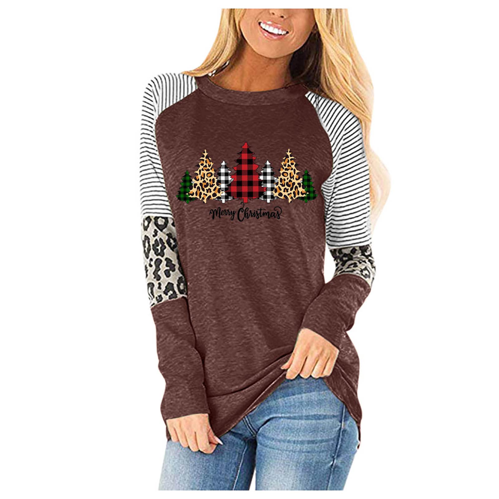 Women's Casual Long Sleeve Round Neck Loose Tunic T-Shirt Blouse - Comfortable Everyday Wear for Work, Outings & Relaxation