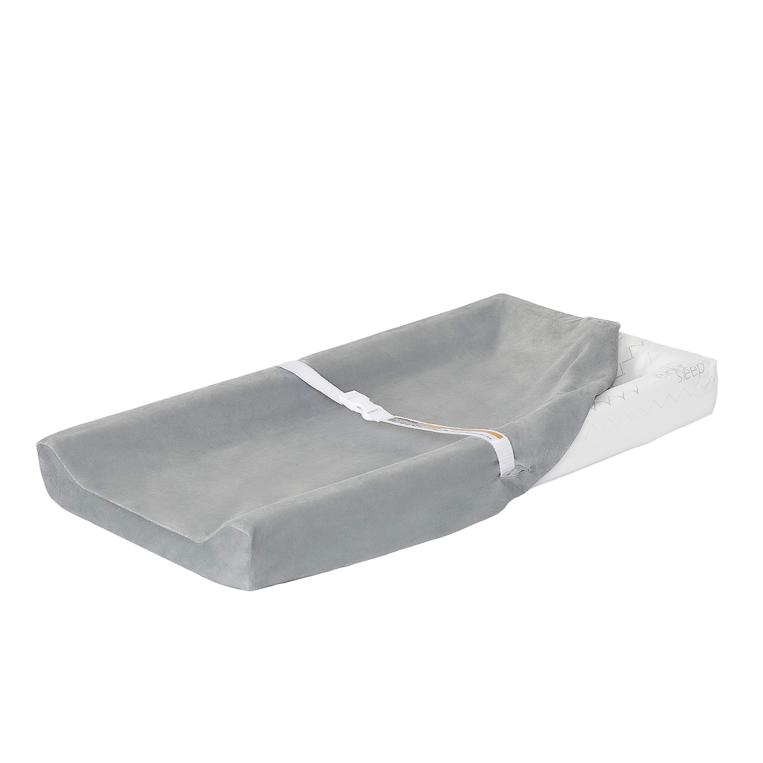 Evolur 3-Sided Contour Changing Pad with 2 Soft Cotton Covers - Waterproof Baby Diaper Changing Station for Nursery, Daycare & Travel