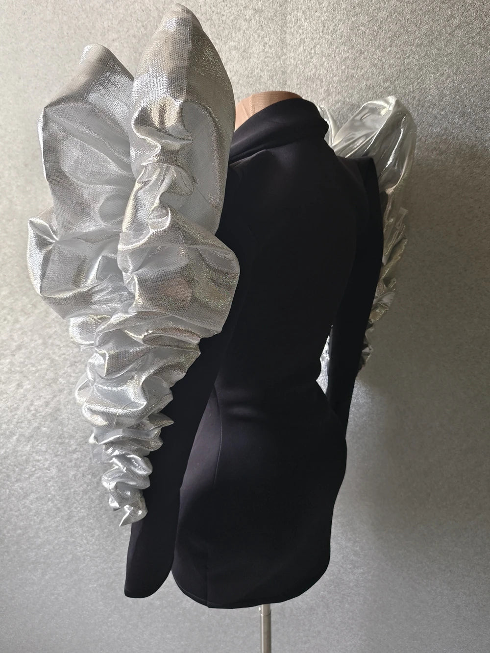 Sparkly Rhinestone Long Blazer Black Dress for Women - Elegant Party Gown, Stage Performance Outfit, Prom Night & Evening Wear