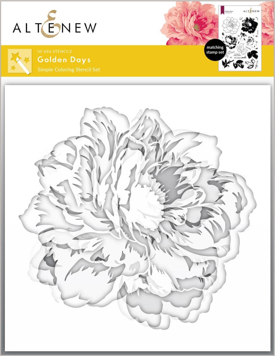 Golden Days Simple Coloring Stencil Set (4 in 1) - DIY Art & Craft Templates for Kids & Adults - Perfect for Home Decor, Scrapbooking & Relaxation