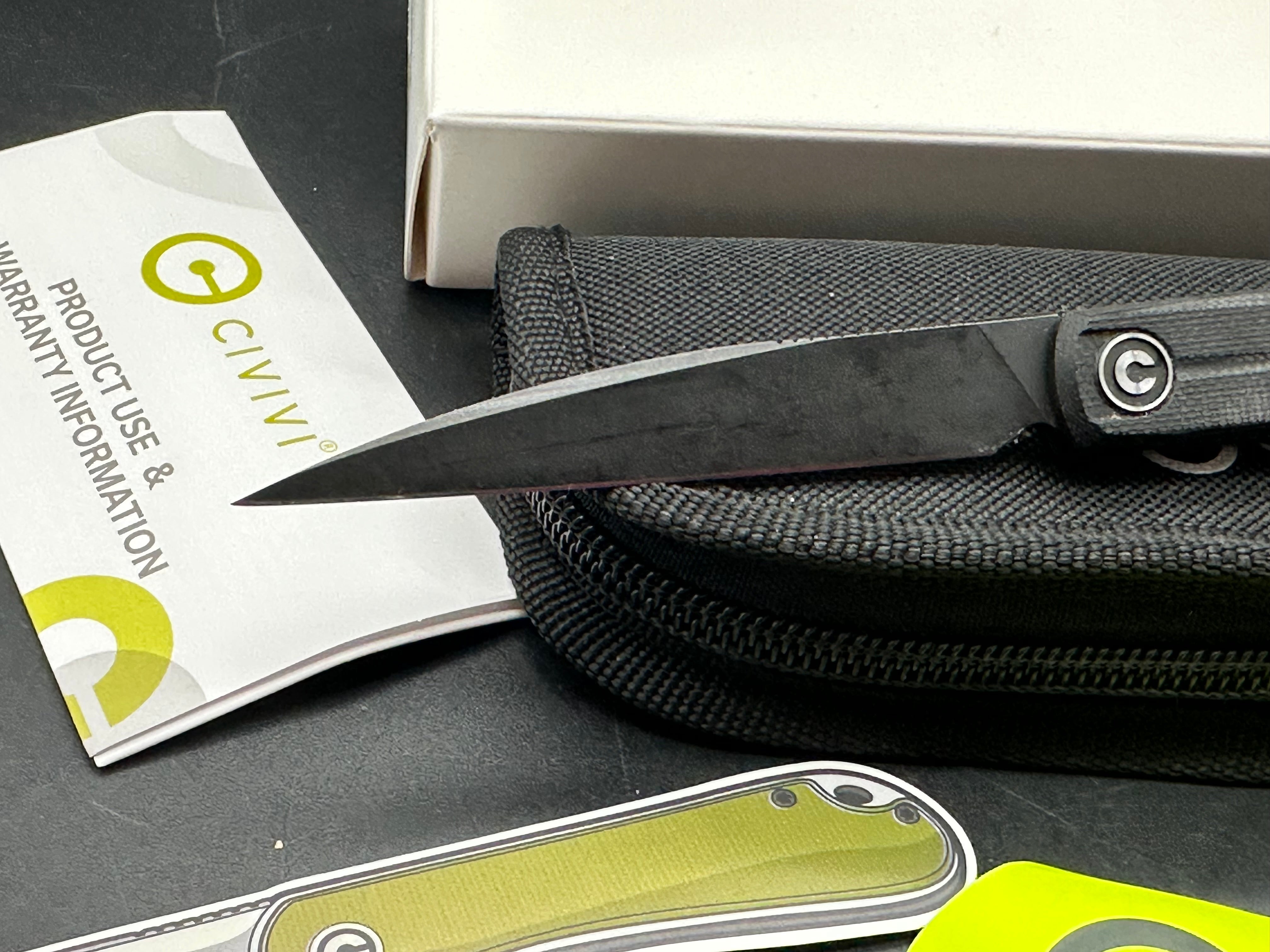 CIVIVI Clavi Liner Lock Folding Knife - Black G10 Handle, 2.34