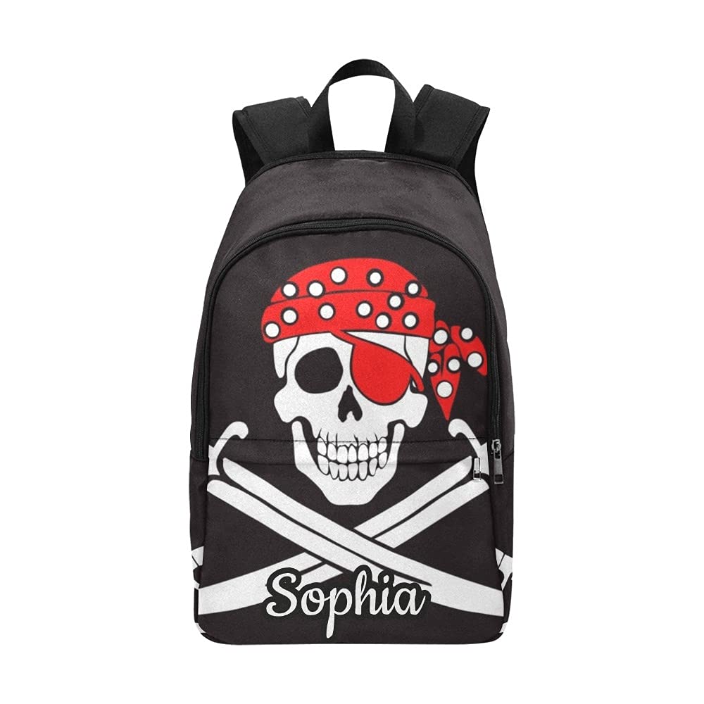 Personalized Pirate Skull Backpack - Stylish Laptop Bag & Daypack for Men & Women - Perfect Gift for Students, Travel & Work