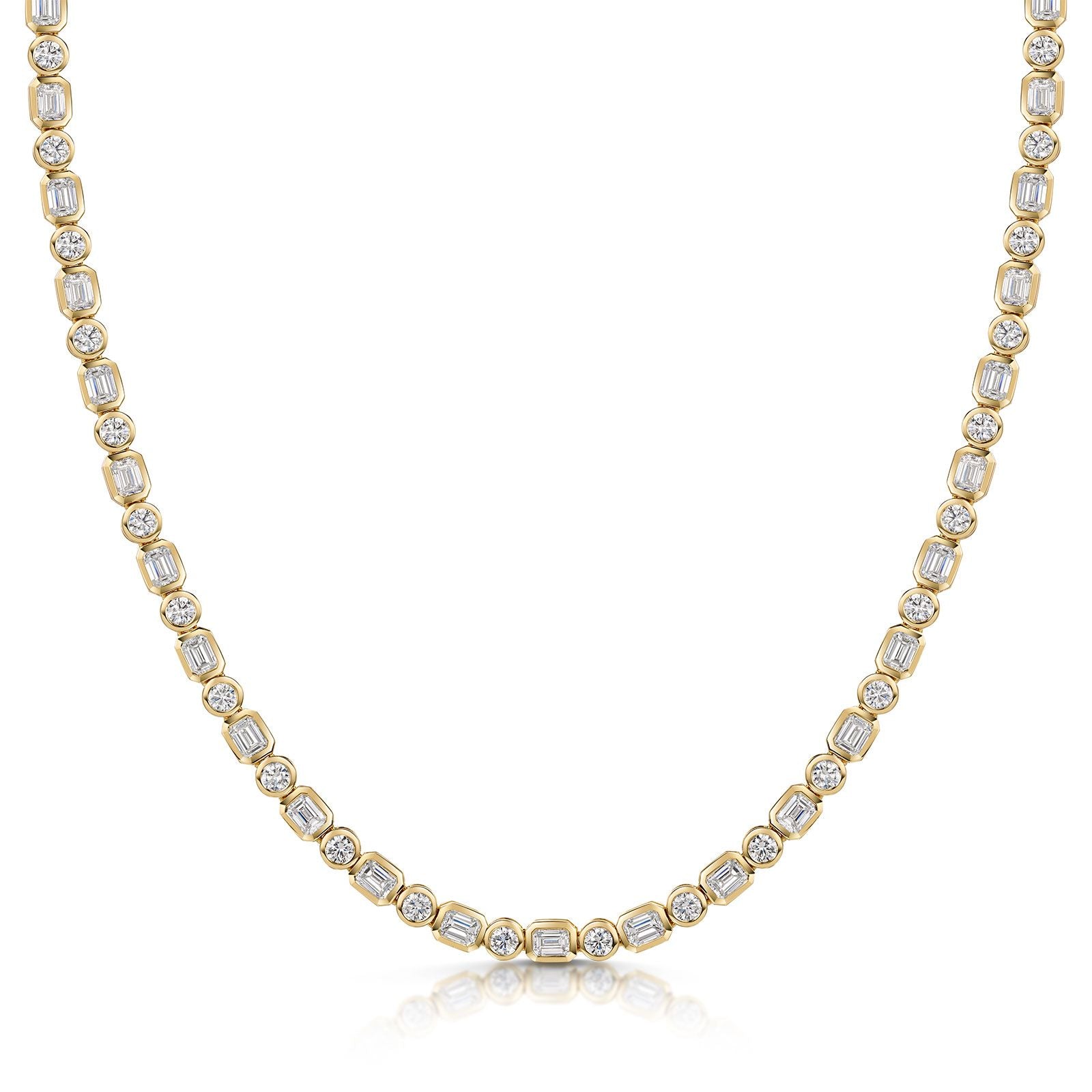 18ct Yellow Gold Emerald & Brilliant Cut Diamond Necklace 12.94ct - Elegant Jewelry for Women, Perfect for Weddings, Anniversaries & Special Occasions