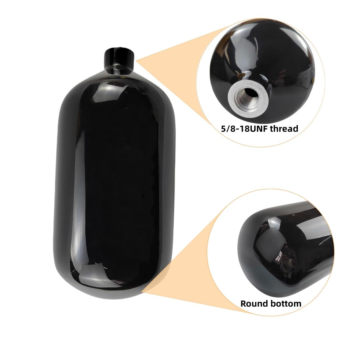 77ci Carbon Fiber Paintball Tank - 4500PSI HPA Air System with 5/8-18UNF Inlet & G1/2-14 Outlet Thread - Lightweight High Pressure Tank for Paintball Markers & Rage Regulator - Perfect for Tournament Play & Woodsball Scenarios