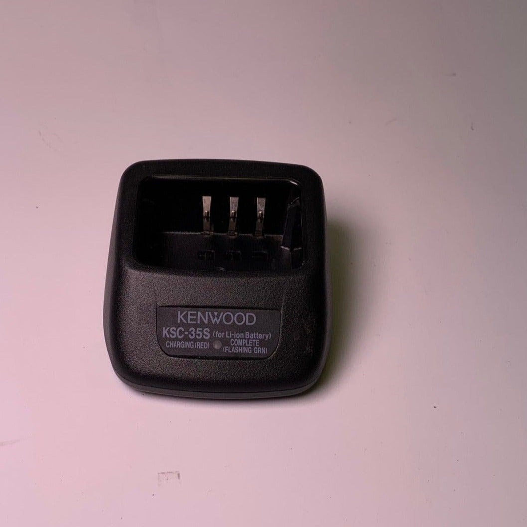 Kenwood OEM KSC-35S Single Li-Ion Lithium Battery Charger with Power Supply - Perfect for Two-Way Radios, Emergency Communication & Security Devices