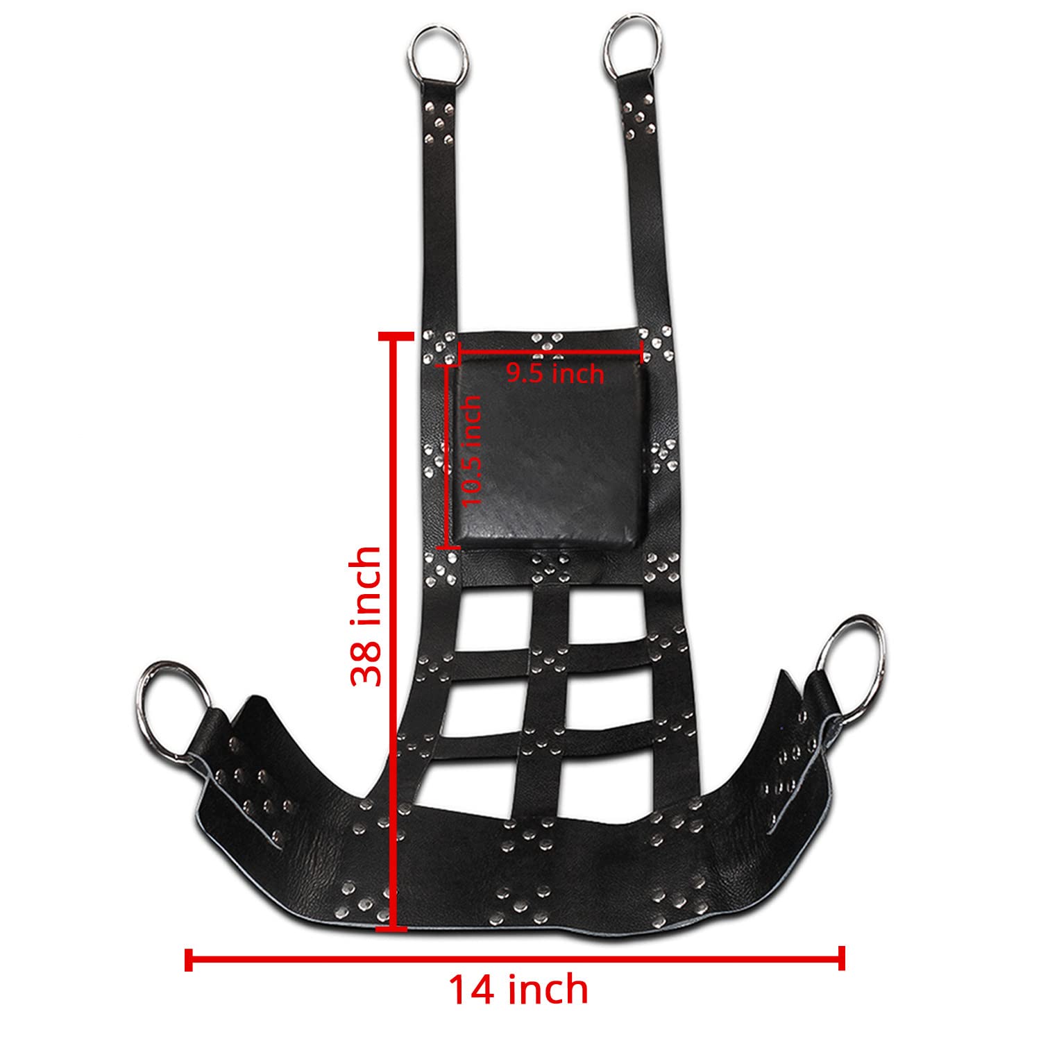 Premium Heavy Duty Leather Bondage Hammock with Adjustable Stirrups & Support Rope - Adult Sex Swing for Couples, BDSM, Spice Up Bedroom (Swing-01) | Perfect for Master/Slave Play, Tantric Yoga & Sensory Deprivation Experiences