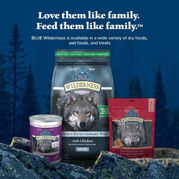 BLUE Wilderness Grain Free Chicken Recipe Dry Dog Food - 24lb Bag for Adult Dogs - High Protein Natural Dog Food for Active Pets - Perfect for Hiking, Camping & Outdoor Adventures