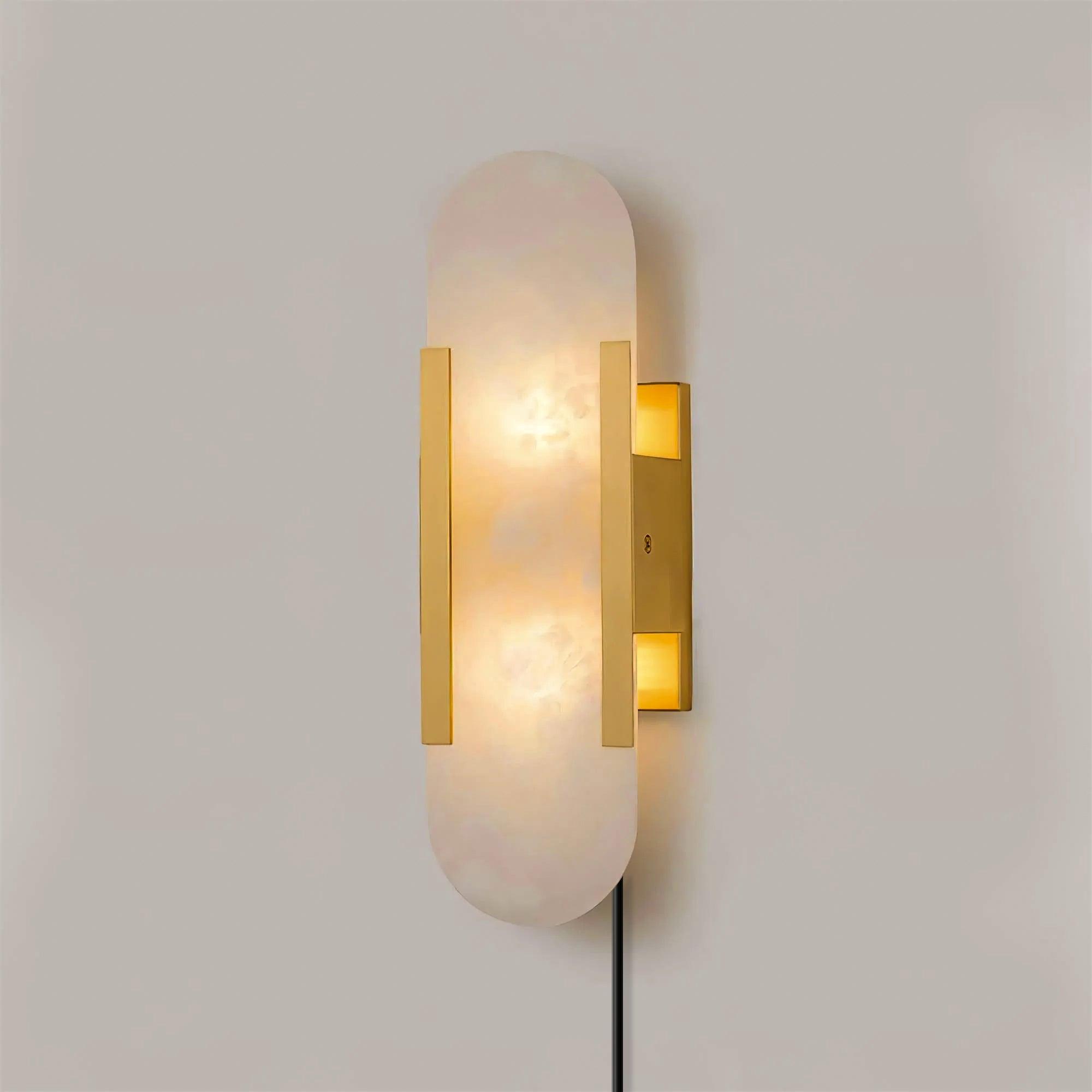 Melange Elongated Plug-in Wall Sconce Light - Modern Plug in Wall Lamp for Bedroom, Living Room & Hallway Lighting