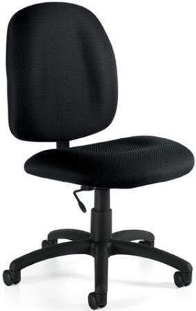 Ergonomic OTG Upholstered Armless Office Chair - Adjustable Height Task Chair for Home & Office Workspace [OTG11650] - Perfect for Small Spaces, Workstations & Conference Rooms