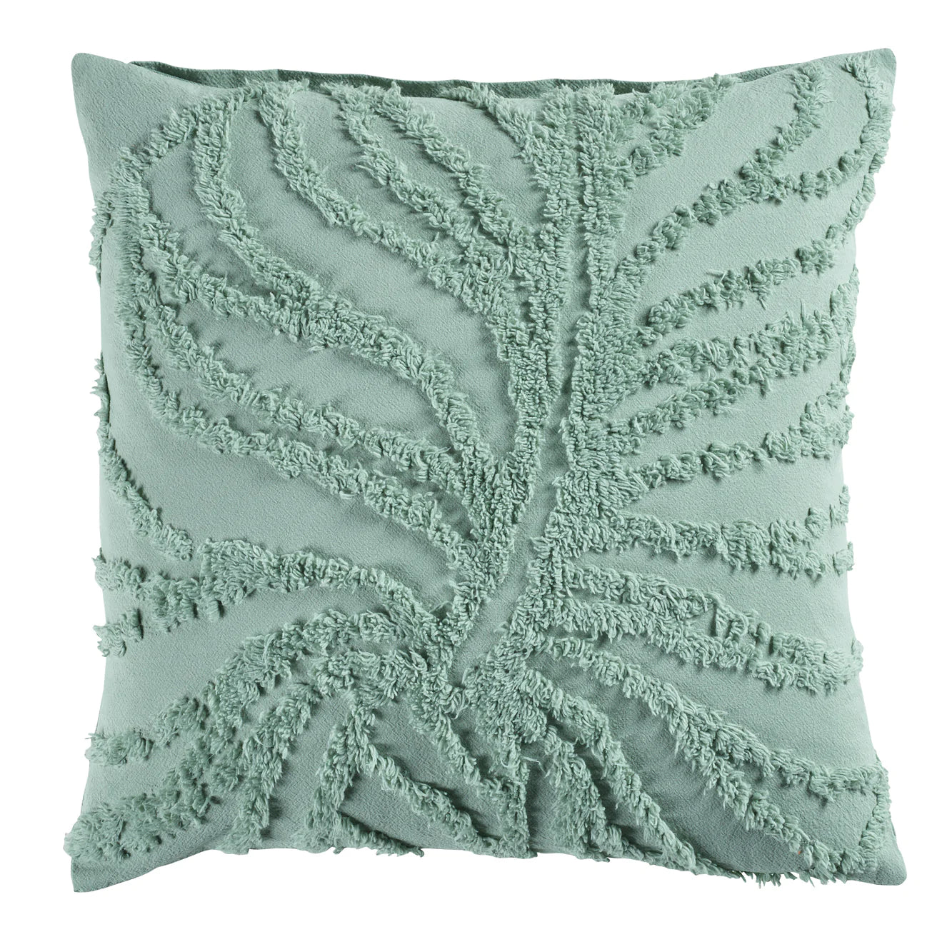 Bianca 17x17 Inch Sage Green Foliage Print Square Throw Pillow Cover - Decorative Cushion for Sofa, Bed, Living Room & Home Decor