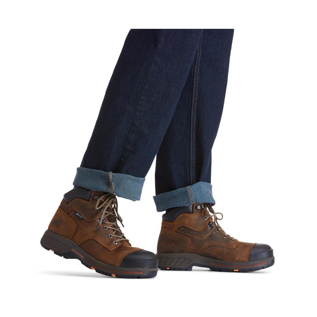 Helix HD 6 Inch Composite Toe Waterproof Work Boots for Men - Brown Safety Shoes for Construction, Hiking & Outdoor Work - ASTM F2413 Certified