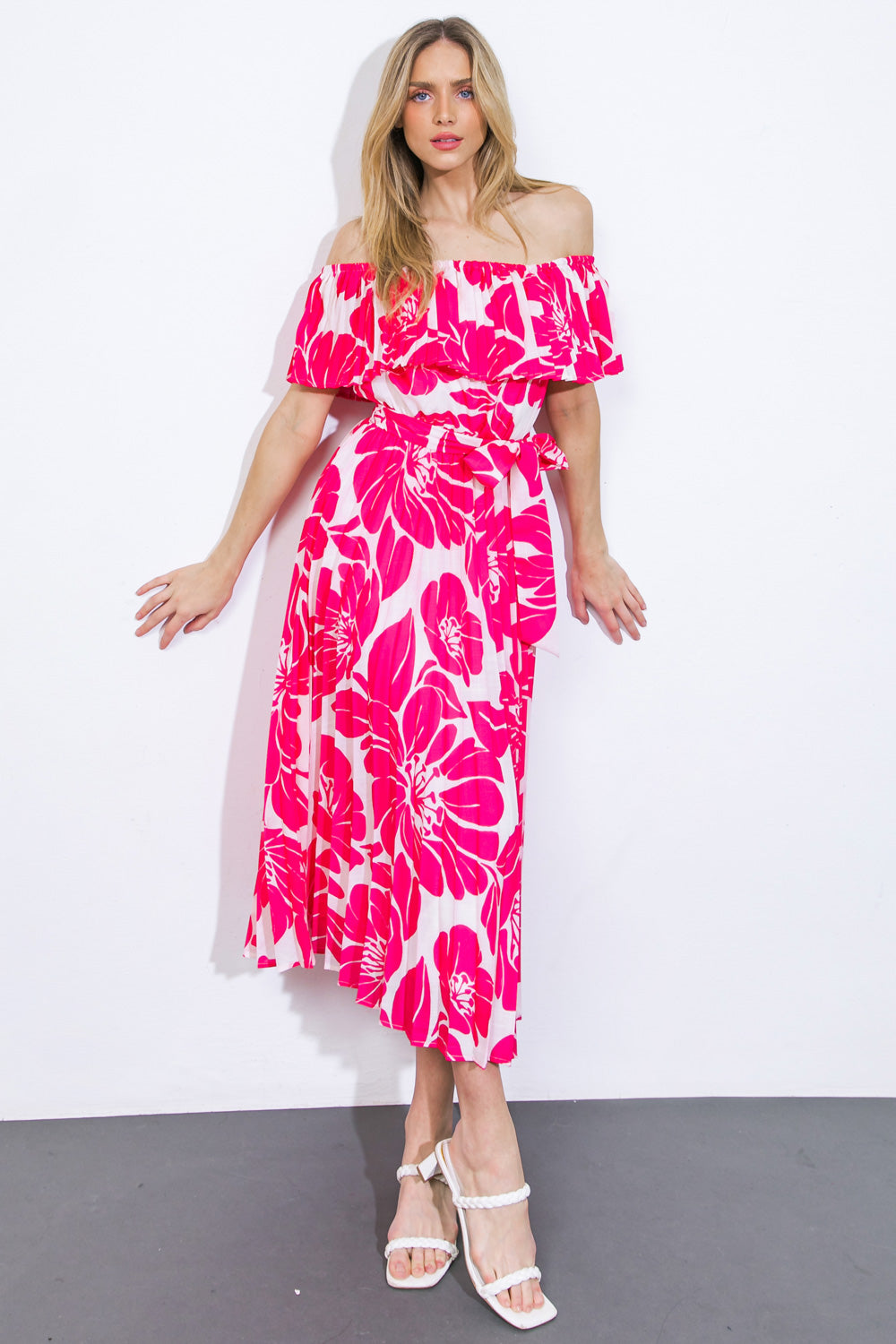 Love Script Woven Midi Dress - Floral Print Summer Dress for Women, Perfect for Beach Vacations, Date Nights & Garden Parties